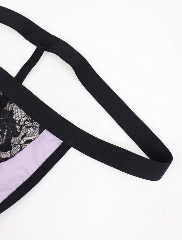 Lavender Lace Accent Thong